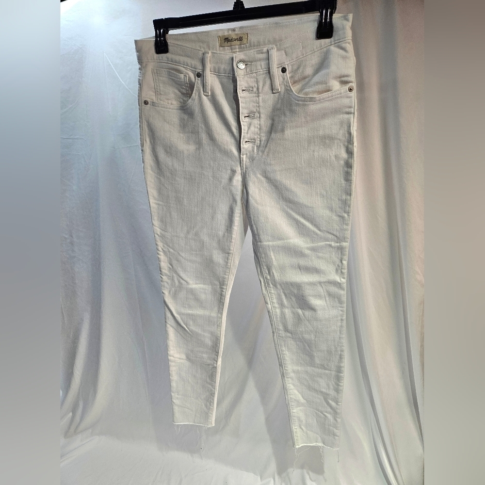 Madewell 4 button 9” Mid-Rise Skinny 30 Waist Womens White Jeans
